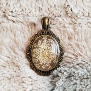 FREE WITH PURCHASE pressed flower pendant